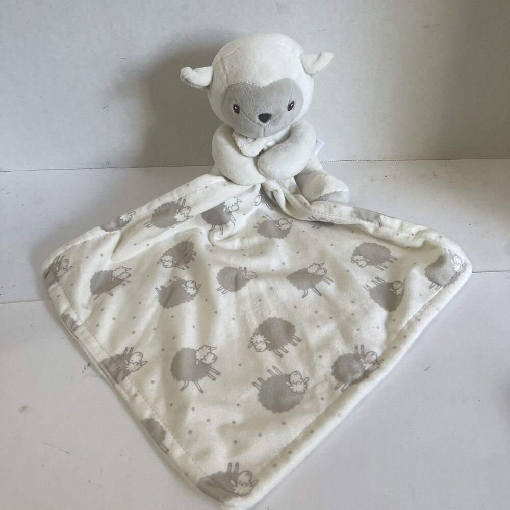Rene Rofe IVORY LAMB SECURITY BLANKET LOVEY Plush Hugging 11”x11 Stuffed Toy